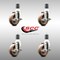 Service Caster 4 Inch 316SS High Temp Glass Filled Nylon 1-7/8 Inch Stem Caster Set Brake SCC SCC-SS316EX20S414-GFNSHT-TLB-178-4 - alternate 2